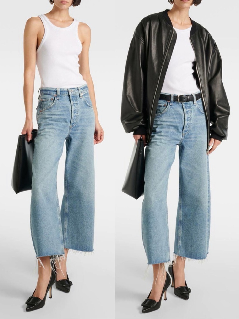 Citizens of Humanity Ayla Raw Hem Crop Jeans Sodapop Size 27 Medium Wash